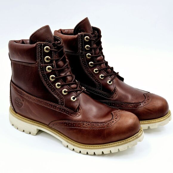 Timberland Men's 6" Inch Brogue Boots Brown Size 11 Men’s Rare Limited Edition - Picture 1 of 15